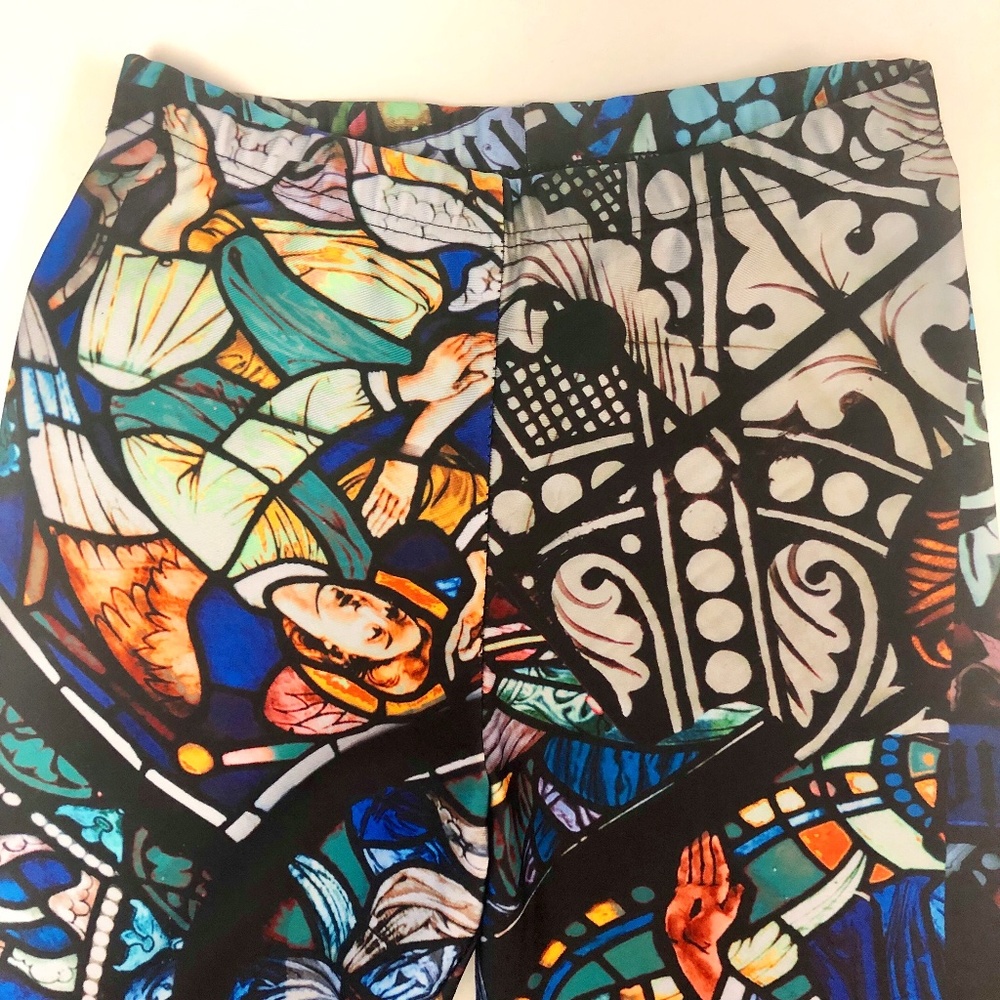 Stained Glass Religious Icons Legging by “Front Row Society”